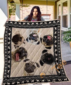 Pug 03 Quilt Blanket Bedding Set