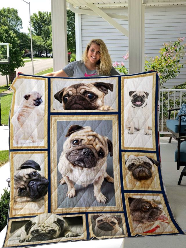 Pug Dog Cute Quilt Blanket Bedding Set for Home Décor