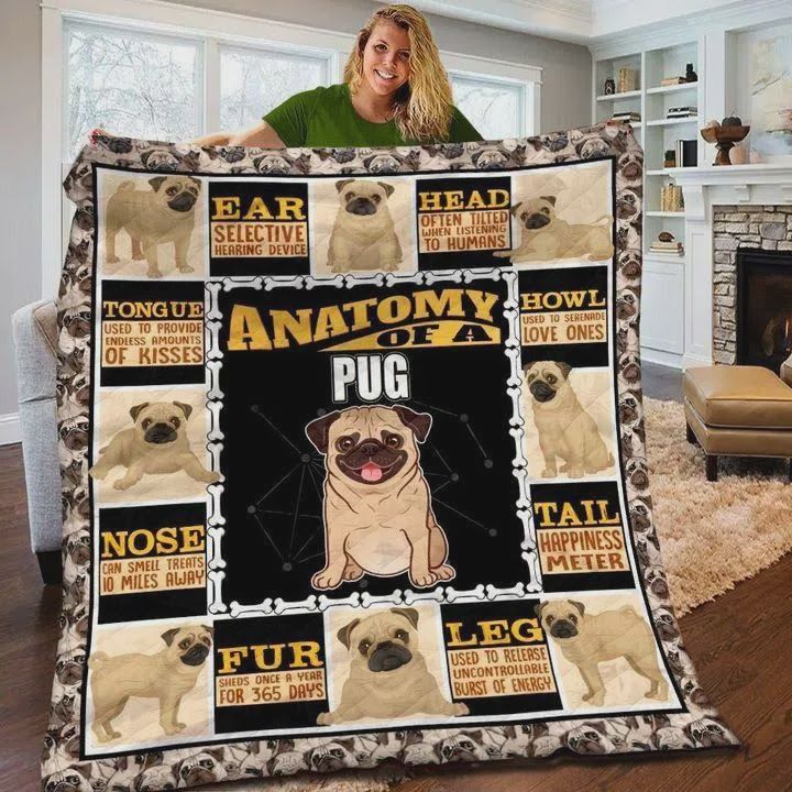 Pug Dog Nose Can Smell Treats 10 Miles Away Quilt Blanket Bedding Set