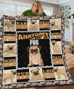 Pug Dog Nose Can Smell Treats Miles Away Quilt Blanket Bedding Set Great Customized Blanket Gifts For Birthday Christmas Thanksgiving