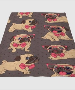 Pug Dog Sherpa Fleece Blanket Gifts for Dog Lovers