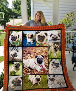 Pug Going Outside Quilt Blanket Bedding Set Great Customized Blanket Gifts For Birthday Christmas Thanksgiving