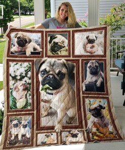 Pug Picture Collection Quilt Blanket Bedding Set Great Customized Blanket Gifts For Birthday Christmas Thanksgiving