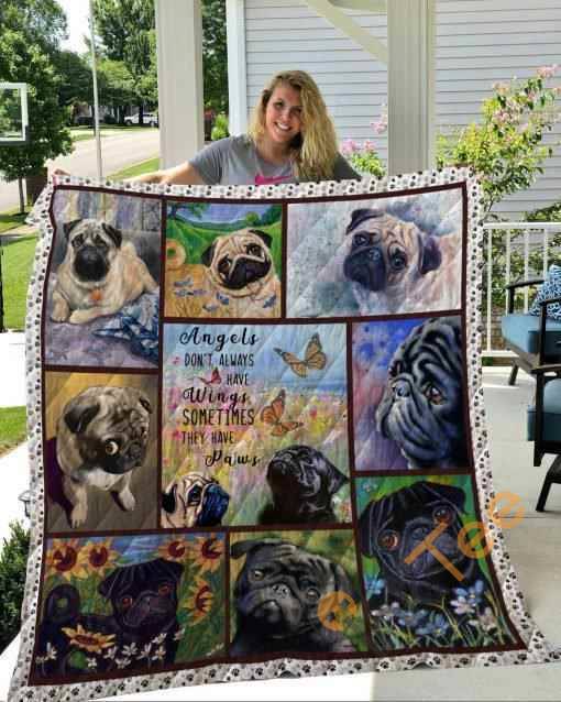 Pug Quilt Blanket And Bedidng Set