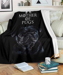 Pug Sherpa Fleece Blanket Gifts for Family, for Dog Lovers