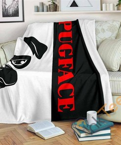Pugface Sherpa Fleece Blanket Gifts for Family, for Couple