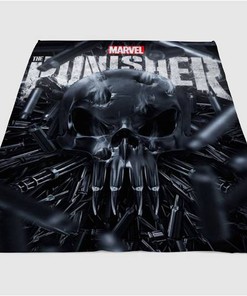 Punisher Logo Sherpa Fleece Blanket Gifts for Family, for Couple