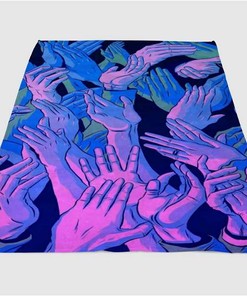 Purple And Blue Hands Sherpa Fleece Blanket Gifts for Family, for Couple
