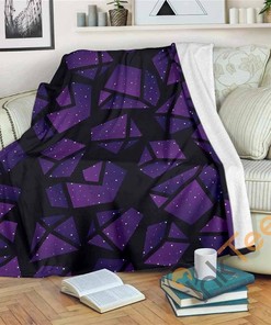 Purple Crystal Cosmic Galaxy Space Sherpa Fleece Blanket Gifts for Family, for Couple