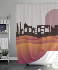 Purple Desert Shower Curtain, Landscape Middle East, House Warming Gift