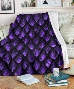 Purple Dragon Scales Pattern Sherpa Fleece Blanket Gifts for Family, for Couple