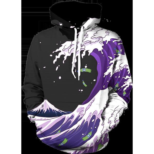 Purple Drank Koolaid Wave Funnys Hoodie 3D