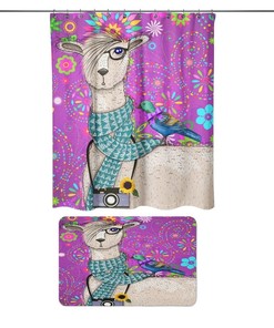 Purple Llama Shower Curtain