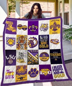 Purple Louisiana Tech Bulldogs Quilt Blanket Bedding Set