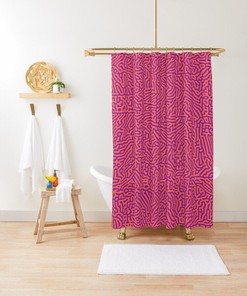 Purple Orange Shower Curtain, Colorful Curtain, Psychedelic, Eco-Friendly Material, Bathroom Decor, Purple Decor,