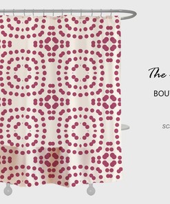 Purple Red Dots Extra Thick Curtain, Heavy Duty Polyester Fabric Shower Curtains Waterproof Modern Home Bathroom Decoration