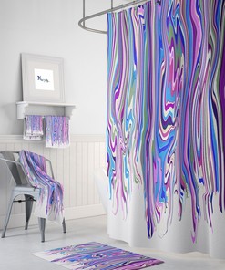 Purple Swirl Boho Shower Curtain for Bathroom