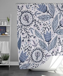 Purple Tulip Shower Curtain, Botanical Floral Spring Flower, House Warming Gift