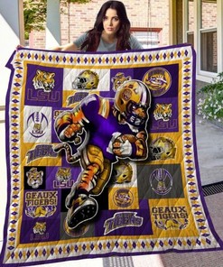 Purple Yellow Ncaa Lsu Tigers Great Quilt Blanket Bedding Set