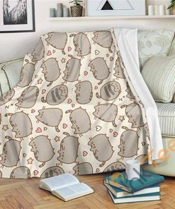 Pusheen Sherpa Fleece Blanket Gifts for Family, for Couple