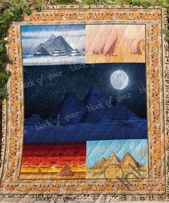 Pyramids And Desert Quilt Blanket Bedding Set
