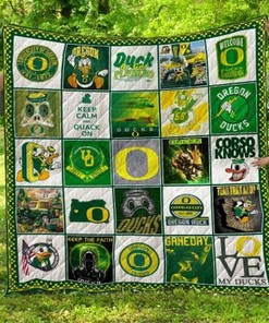 Quack On Ncaa Oregon Ducks Combined Love Quilt Blanket