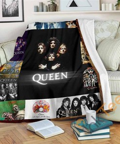 Queen Band Fleece Fan Gift Sherpa Fleece Blanket Gifts for Family, for Couple