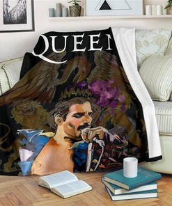 Queen Freddie Mercury Music Sherpa Fleece Blanket Gifts for Family, for Couple