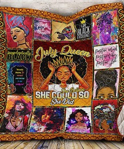 Queen July She Believed She Could So She Did Personalized Quilt Blanket Bedding Set