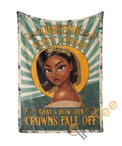 Queens Don't Chase Sherpa Fleece Blanket Gifts for Family, for Couple