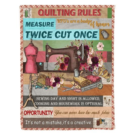 Quilting Rules It's Not A Mistake It's A Creative Fleece Blanket