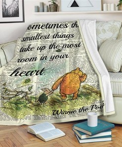 Quote Winnie The Pooh Sherpa Fleece Blanket Gifts for Family, for Couple