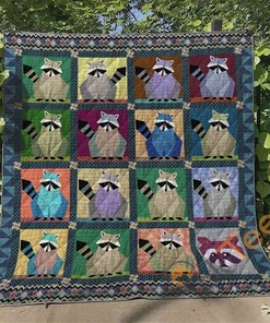 Racoon Quilt Blanket Bedding Set