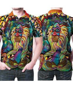 Rafiki Tie Dye Lion King Oil Painting Style 3D All Over Print Polo Shirt