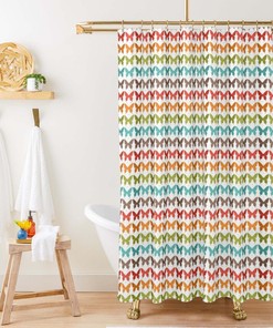 Rainbow Butterfly Shower Curtain, Colorful Pattern Fabric Bathroom Curtain, Home Bathroom Set Decor