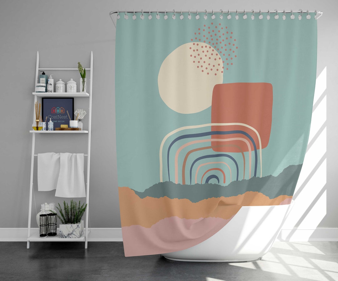 Rainbow Over The Cloud Shower Curtain, Colorful Sky Landscape, House Warming Gift