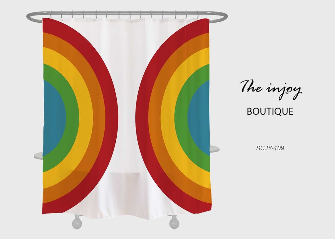 Rainbow Shower Curtain, Colorful Waterproof And Washable Shower Curtain For Bathtub