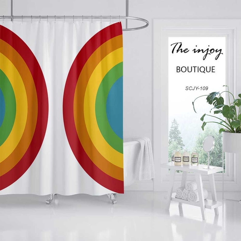 Rainbow Shower Curtain, Colorful Waterproof And Washable Shower Curtain For Bathtub - Image 2