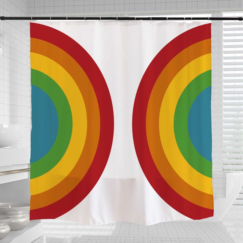 Rainbow Shower Curtain, Colorful Waterproof And Washable Shower Curtain For Bathtub - Image 3
