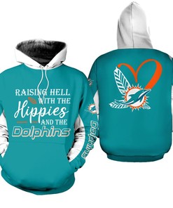 Raising Hell Nfl Miami Dolphins Hoodie Limited Edition All Over Print