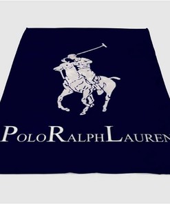 Ralph Lauren Polo Blue Sherpa Fleece Blanket Gifts for Family, for Couple