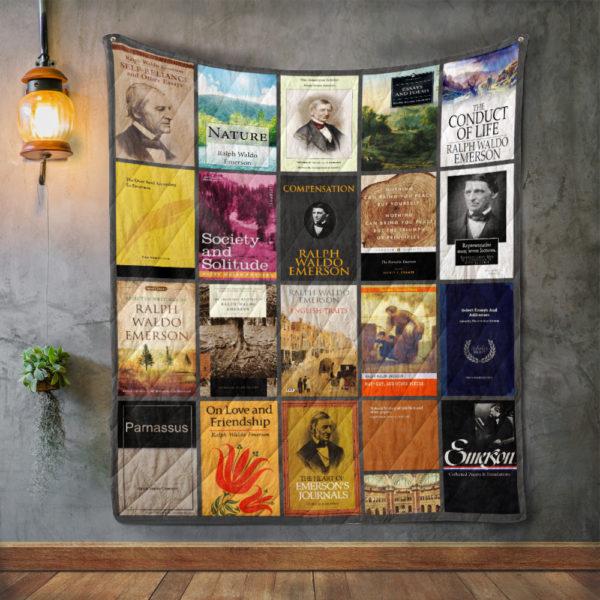 Ralph Waldo Emerson Books Quilt Blanket Bedding Set