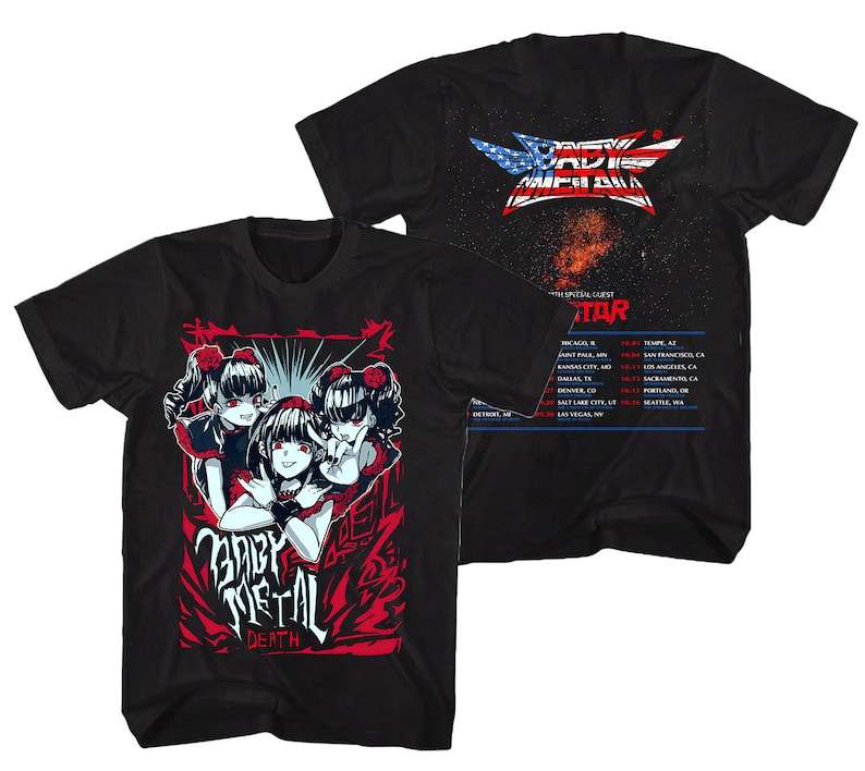 Rare Babymetal 2019 Us Tour T-Shirt