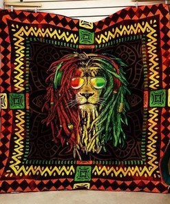Rasta Lion Quilt Blanket Bedding Set Great Customized Gifts For Birthday Christmas Thanksgiving Perfect Gifts For Lion Lover