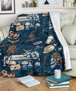 Ravenclaw House Harry Potter Sherpa Fleece Blanket Gifts for Family, for Couple