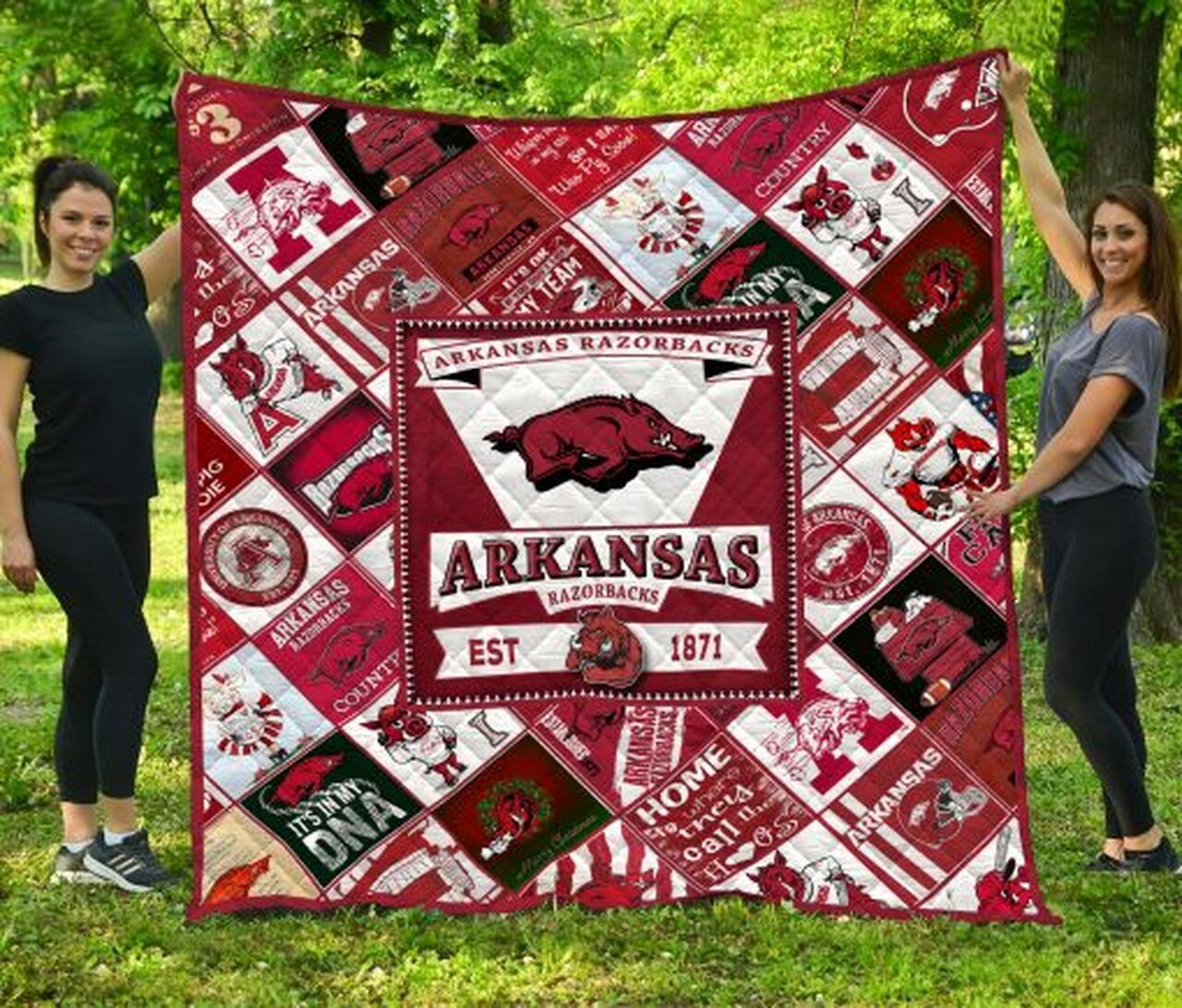 Razorbacks Arkansas Ncaa Quilt Blanket Bedding Set