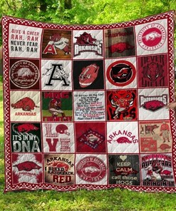 Razorbacks Combined Ncaa Arkansas Quilt Blanket Bedding Set
