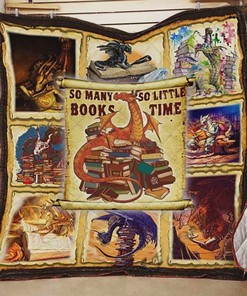 Reading Love Book And Dragon Quilt Blanket Bedding Set