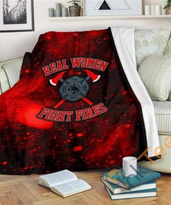 Real Women Fight Fires Sherpa Fleece Blanket Gifts for Family, for Couple