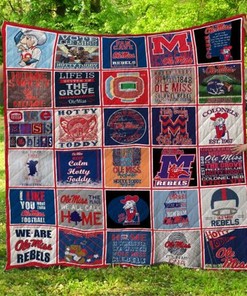 Rebels Combined Ole Miss Ncaa Quilt Blanket Bedding Set